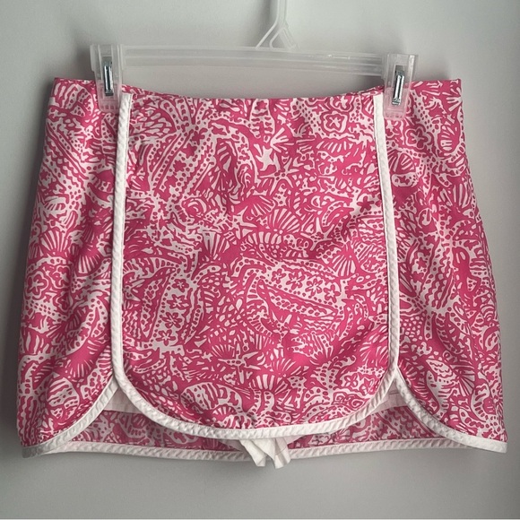 Lilly Pulitzer Pants - Lilly Pulitzer Cala Skort Hotty Pink White Get Crackin size 6 EUC